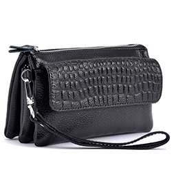 WMNS Rectangular Wristlet - Top Zipper and Heavily Textured Exterior